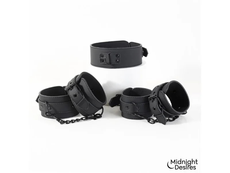 Set de Restricciones con Esposas y Collar con Correa
