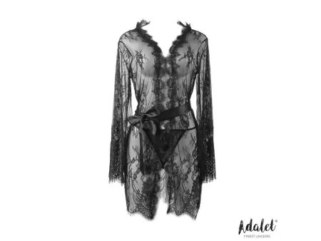 Lucy Peignoir Semi Transparente y Tanga