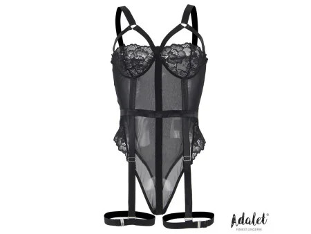 Ariana Body con Liguero y Ligas Negro