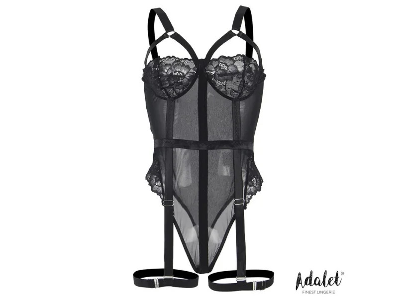 Ariana Body con Liguero y Ligas Negro