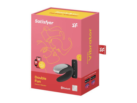 Double Fun Vibrador para Parejas con APP y Control Remoto Negro