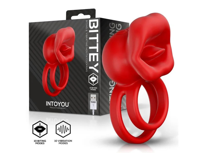 Bittey Anillo Vibrador con Biting Mordisqueo