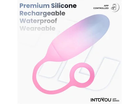 Huevo Silicona Doble Capa con APP Azul Rosa