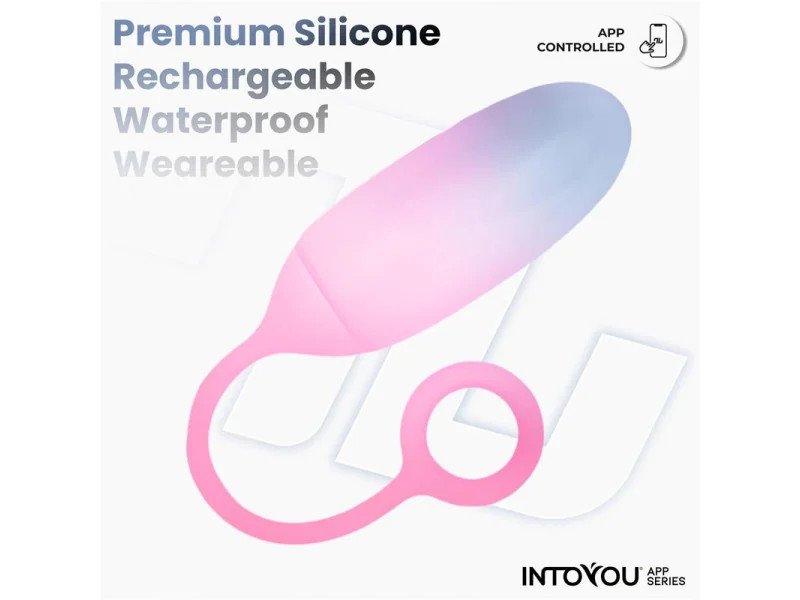 Huevo Silicona Doble Capa con APP Azul Rosa