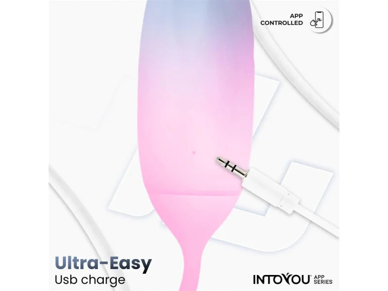 Huevo Silicona Doble Capa con APP Azul Rosa