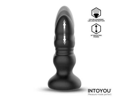 Krax Plug Anal con Vibracion Thrusting y Luz Led con Control Remoto