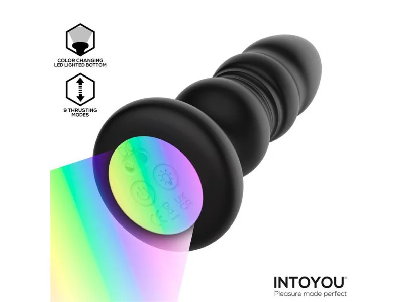 Krax Plug Anal con Vibracion Thrusting y Luz Led con Control Remoto