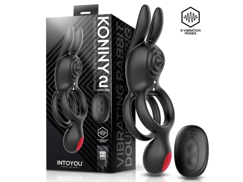 Konny Anillo Vibrador Doble con Conejito y Control Remoto