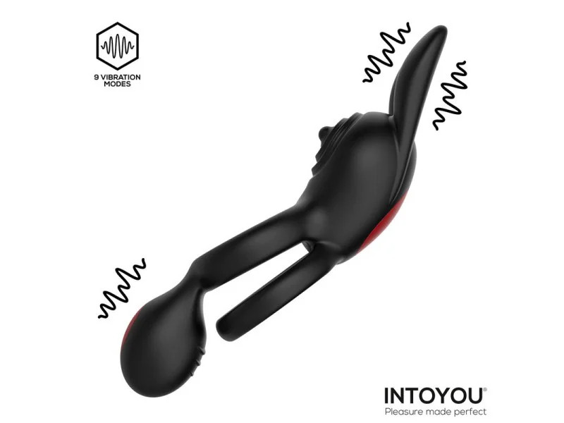 Konny Anillo Vibrador Doble con Conejito y Control Remoto