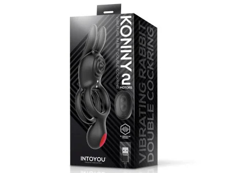 Konny Anillo Vibrador Doble con Conejito y Control Remoto
