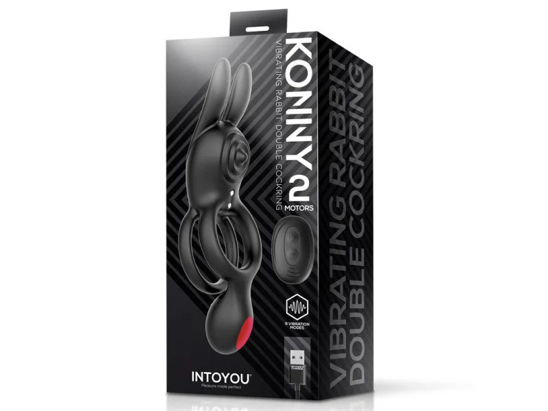 Konny Anillo Vibrador Doble con Conejito y Control Remoto