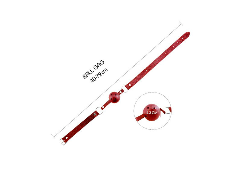 Discretion Mordaza de Bola Transpirable Rojo