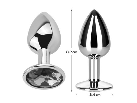 Plug Anal con Jota Color Blanco Diamante Talla M Aluminio