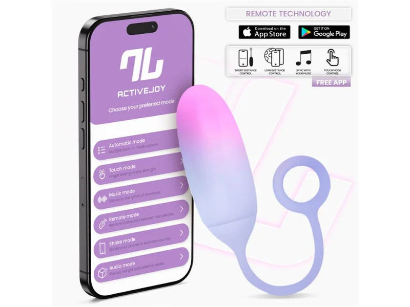 Huevo Silicona Doble Capa con APP Rosa Azul