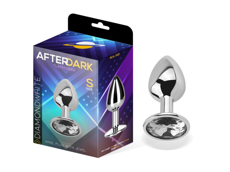 Plug Anal con Joya Color Blanco Diamante Talla S Aluminio
