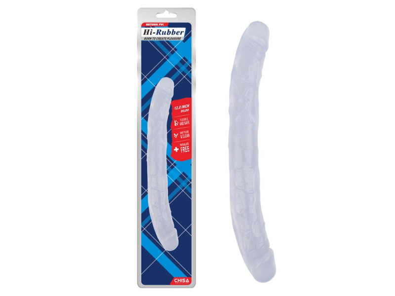 Dildo Doble Hi Rubber 128 Transparente