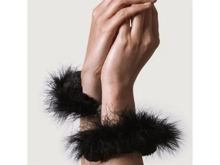 Esposas Metal y Plumas Negro