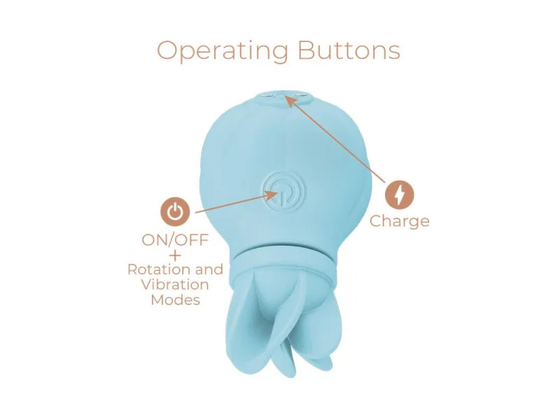 Estimulador Caress Vibracion y Rotacion Light blue