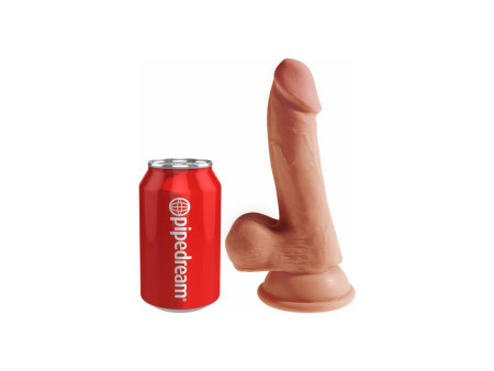 Dildo Triple Densidad con Testiculos 65 Caramelo