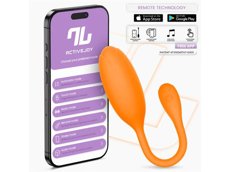 Logan Huevo Vibrador con APP Silicona Unibody Naranja