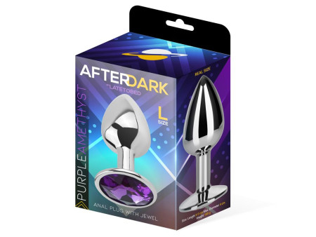 Plug Anal con Joya Purpura Amatista Talla L Aluminio