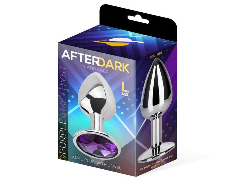 Plug Anal con Joya Purpura Amatista Talla L Aluminio