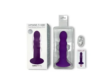 Dildo Doble Densidad Vibracion Hitsens 3 Purpura