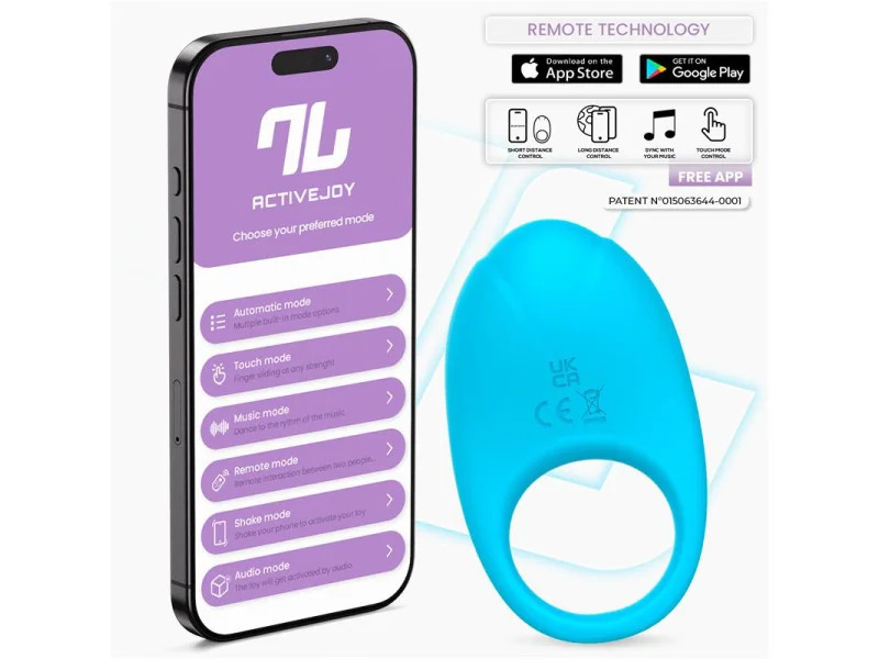 Ringo Anillo Vibrador con APP Unibody Azul Ringo Anillo Vibrador con APP Unibody Azul