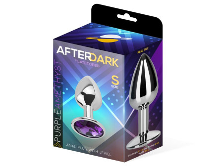 Plug Anal con Joya Purpura Amatista Talla S Aluminio Plug Anal con Joya Purpura Amatista Talla S Aluminio