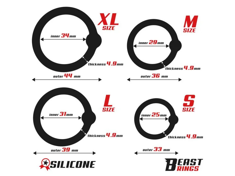 Set de 4 Anillos para el Pene Silicona