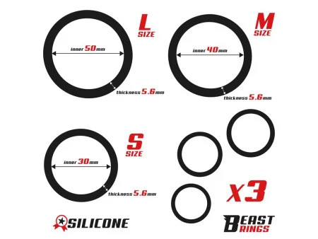 Set de 3 Anillos para el Pene Silicona S M y L