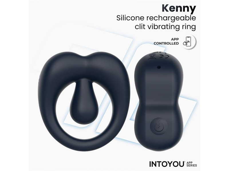 Kenny Anillo Vibrador con Estimulador de Clitoris y APP Azul Oscuro