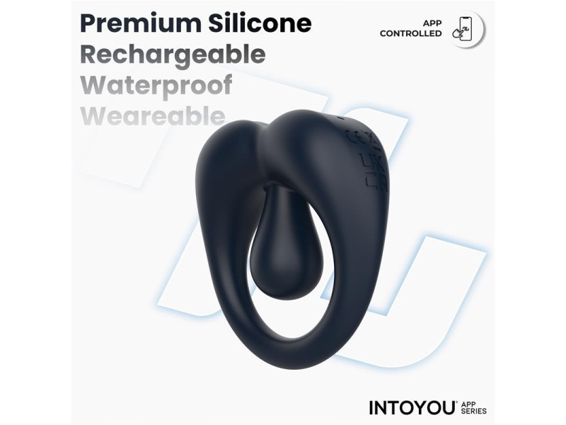 Kenny Anillo Vibrador con Estimulador de Clitoris y APP Azul Oscuro