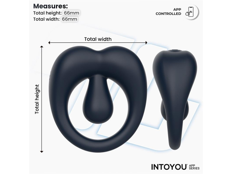 Kenny Anillo Vibrador con Estimulador de Clitoris y APP Azul Oscuro