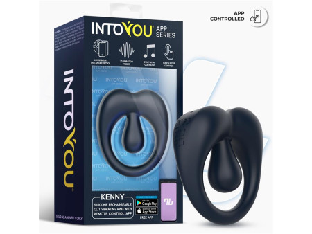 Kenny Anillo Vibrador con Estimulador de Clitoris y APP Azul Oscuro