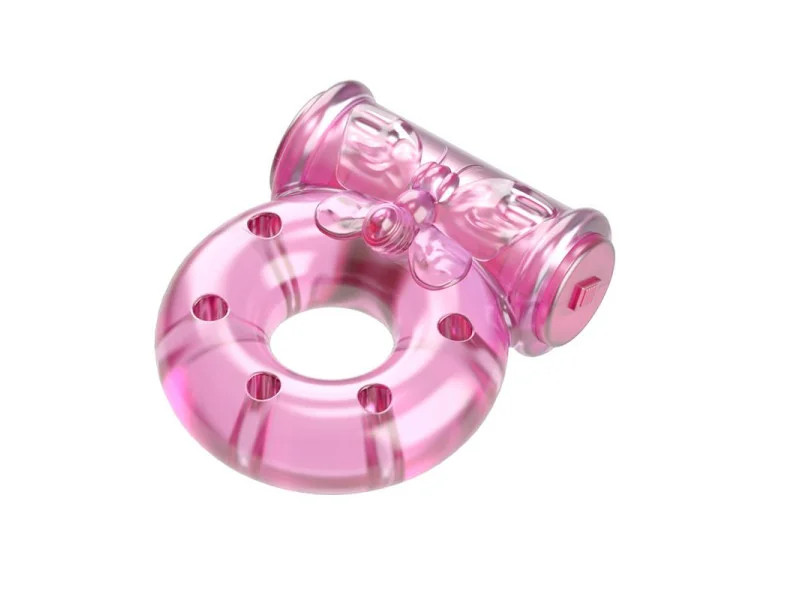 Baile Anillo Vibrador con Preservativo Color Rosa