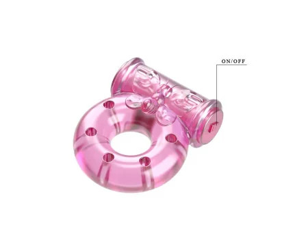 Baile Anillo Vibrador con Preservativo Color Rosa