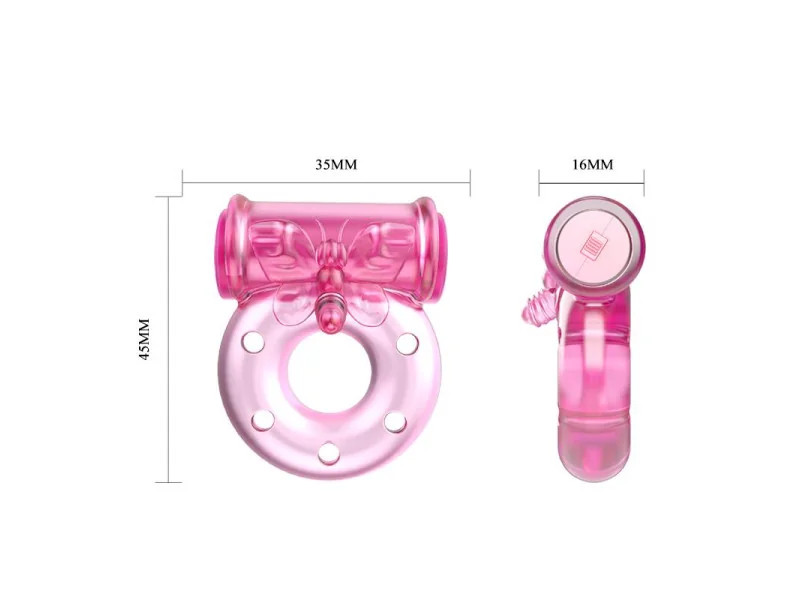 Baile Anillo Vibrador con Preservativo Color Rosa