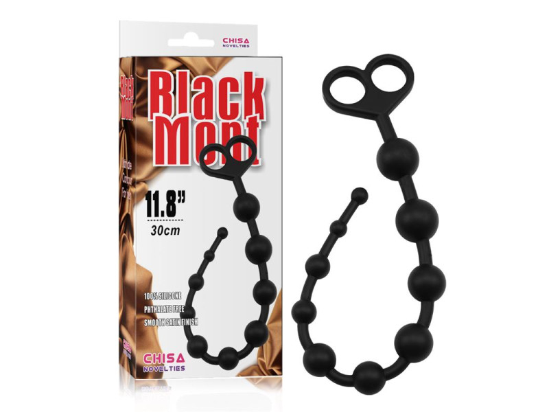 Cadena Anal 308 x 24 cm Silicona Negro