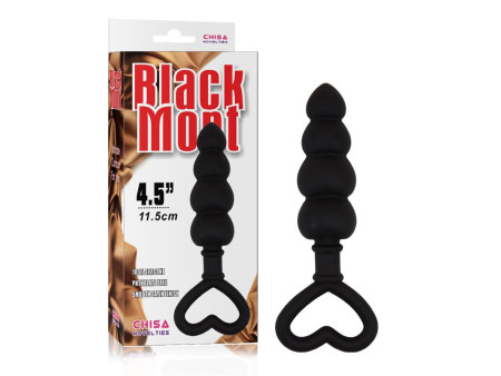 Mini Cadena Anal 156 x 34 cm Silicona Negro