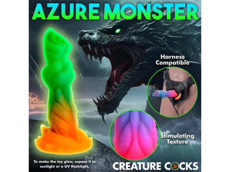 Aqua Cock Dildo Brilla en la Oscuridad Silicona