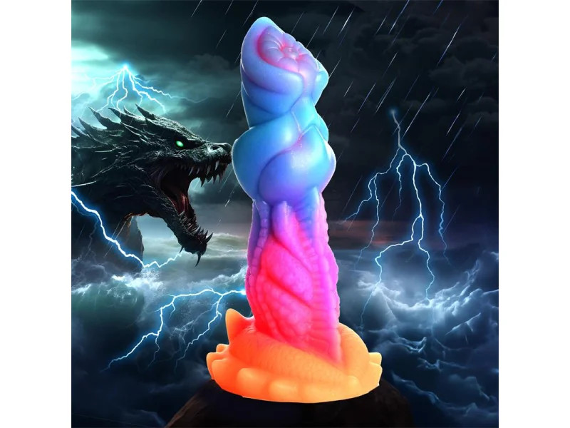 Aqua Cock Dildo Brilla en la Oscuridad Silicona