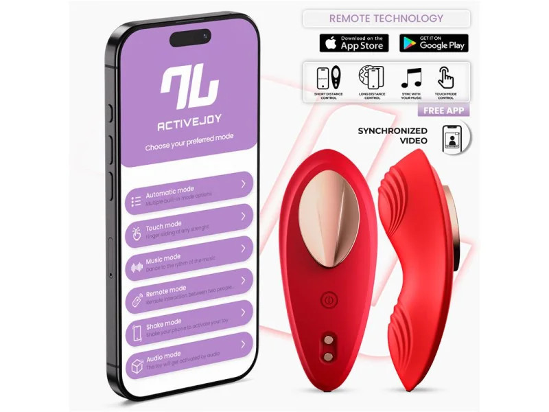 Vibrador de Braguita con APP Silicona Rojo