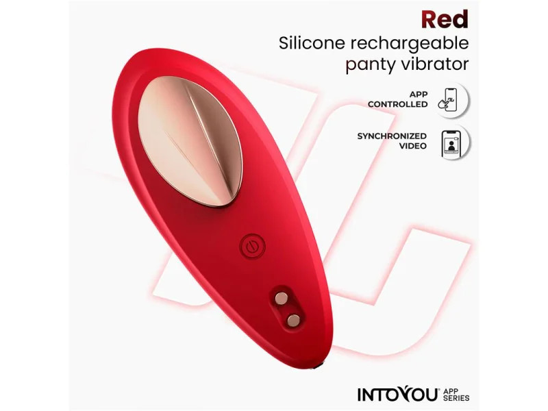 Vibrador de Braguita con APP Silicona Rojo