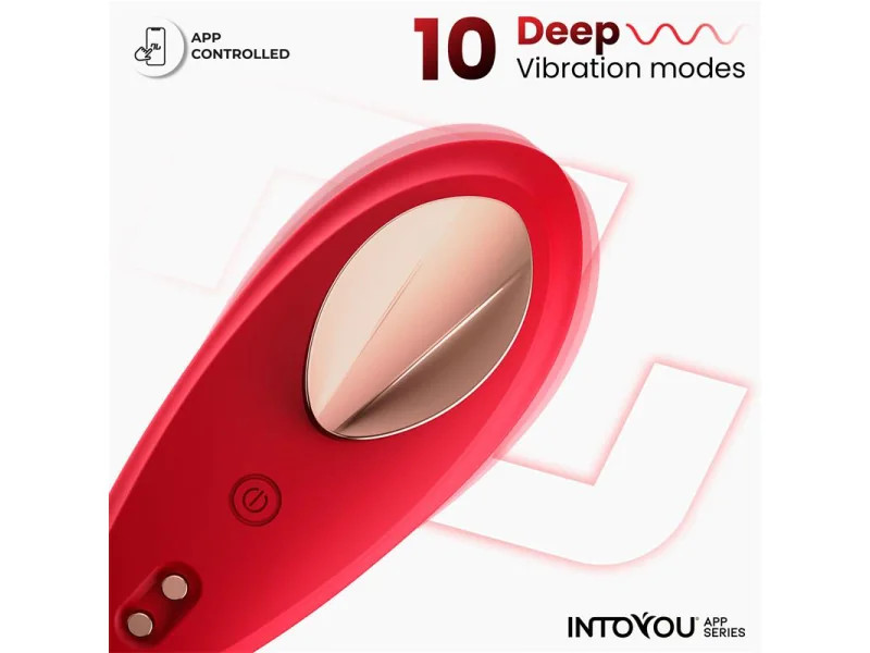 Vibrador de Braguita con APP Silicona Rojo