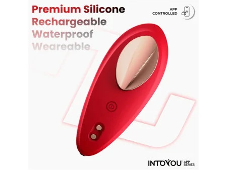 Vibrador de Braguita con APP Silicona Rojo
