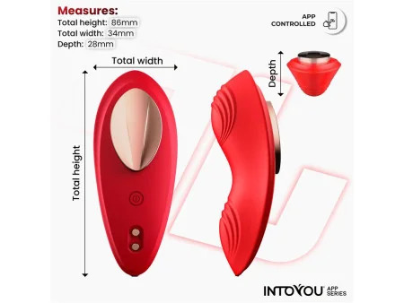 Vibrador de Braguita con APP Silicona Rojo