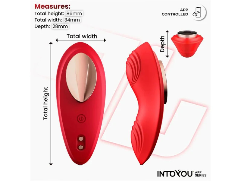 Vibrador de Braguita con APP Silicona Rojo