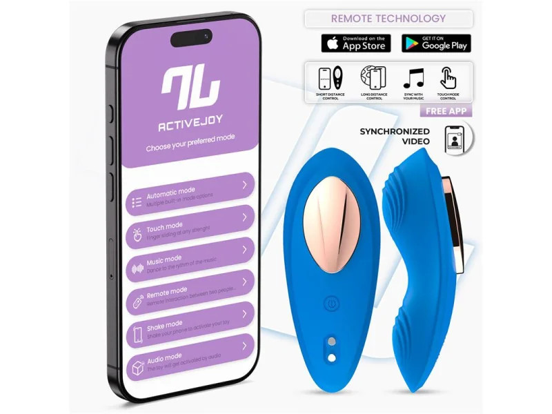 Vibrador de Braguita con APP Silicona Azul