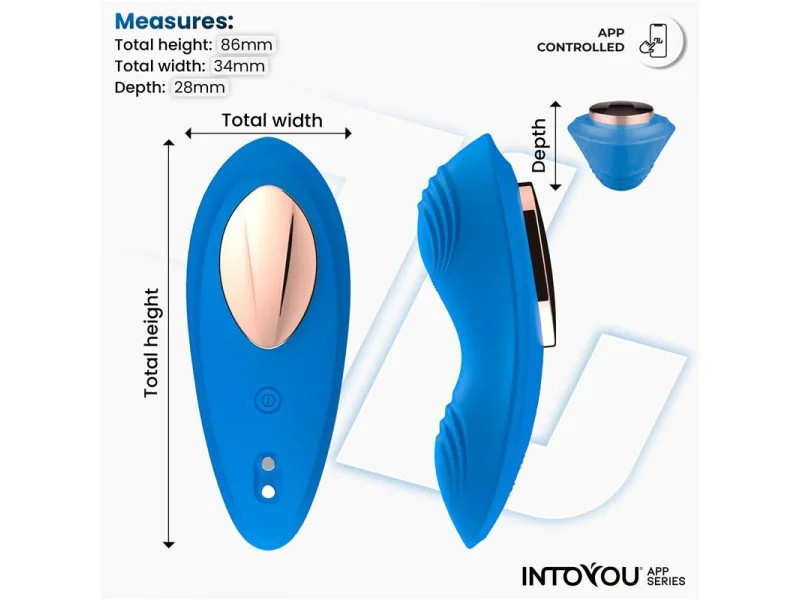Vibrador de Braguita con APP Silicona Azul